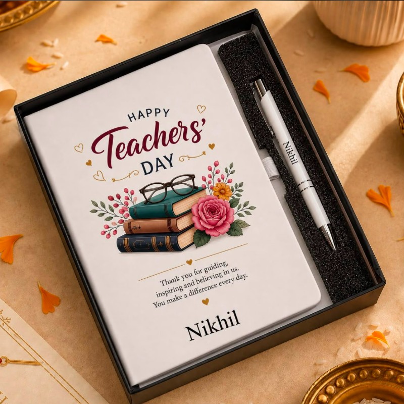 Personalized A5 Band Diary & Pen Combo | Best Gift for Teachers, Him & Her on Teacher's Day & Appreciation - Personalized Gift Product Photo Personalized A5 Band Diary & Pen Combo | Best Gift for Teachers, Him & Her on Teacher's Day & Appreciation personalized gift product photo