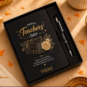 Personalized A5 Band Diary & Pen Combo | Best Gift for Teachers, Him & Her on Teacher's Day & Appreciation personalized gift product photo