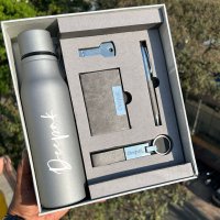This Premium corporate combo includes a selection of useful and practical items that can be used in a professional setting. This hamper Includes a Bottle, a Diary, a card holder, a pen, a pen drive and a key chain.