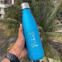 Personalized stainless Steel bottle with name 500 ml available in 2 different colors. Best for gifting and personal use. This bottle is fully customizable any name or any text can be added.