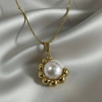 Gold Sunburst Frame Pearl Necklace-Classic Revival Jewellery