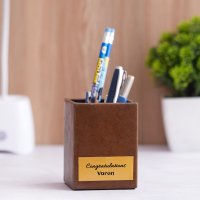 Leather pen stand