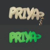 Personalised Glow In Dark Keyring - Glow In Dark Name Keychain - 3D Printed Keychain - Radium Keychain - Name Keychain
