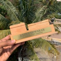 Personalised Wooden Pen Stand Mobile Holder - Corporate Gifts - Office Pen Stand