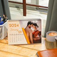 Personalized 2024 Calendar - Table Top Calendar With Photos - New Year