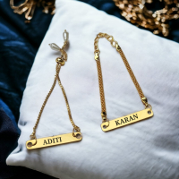 Personalized Couple Rakhi For Bhaiya Bhabhi - Stylish Name Rakhi - Unique Rakhi For Bhabhi