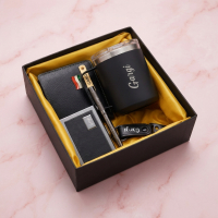 Personalized Men's Essential Gift Hamper for Boys & Gents - Custom Engraved Wallet, Mug, Pen & More personalized gift product photo
