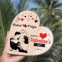 Personalized Heart Wooden Engraved Table Top For Valentines Day - Valentine Day Gift For Him - Valentine Gift For Her (1)
