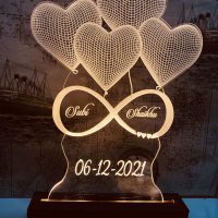 Personalized LED Lamp For Couple - Gifts For Couple - Name Lamp Table Top - Wedding Gifts - Anniversary Gifts - Gifts For Couple