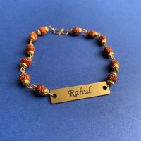 Personalized Rudraksha Rakhi - Stylish Name Rakhi - Unique Rakhi (1)