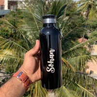 Personalized Steel Bottle - 750 ML - Name Bottle - Black