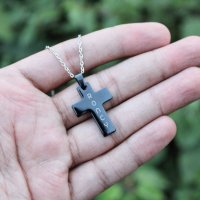 Personalized Unisex Laser Engraved Cross Bar Necklace - Customized Necklace - Name Necklace