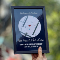 Where We First Met Frame - Map Frame - Anniverysary Gifts - Wedding Gifts - Gifts For Love