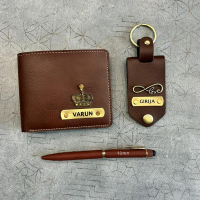 Personalized Vegan Leather Wallet, Card Holder & Photo Keychain Gift Set personalized gift product photo