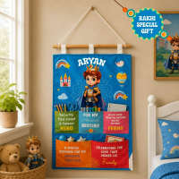 Personalized Kids Wall Organiser 17x24 Inch | Best Gift for Kids, Brother & Sister on Rakhi & Birthday personalized gift product photo