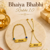 Personalized Bhaiya Bhabhi Rakhi Set with Custom Name | Best Gift for Rakshabandhan personalized gift product photo
