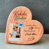 Personalized Photo Wooden Frame 6x8 & 8x8 Inches | Best Gift for Brother, Sister on Rakshabandhan & Birthday personalized gift product photo
