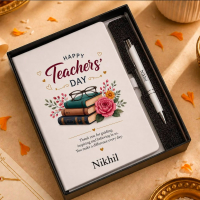 Personalized A5 Band Diary & Pen Combo | Best Gift for Teachers, Him & Her on Teacher's Day & Appreciation personalized gift product photo